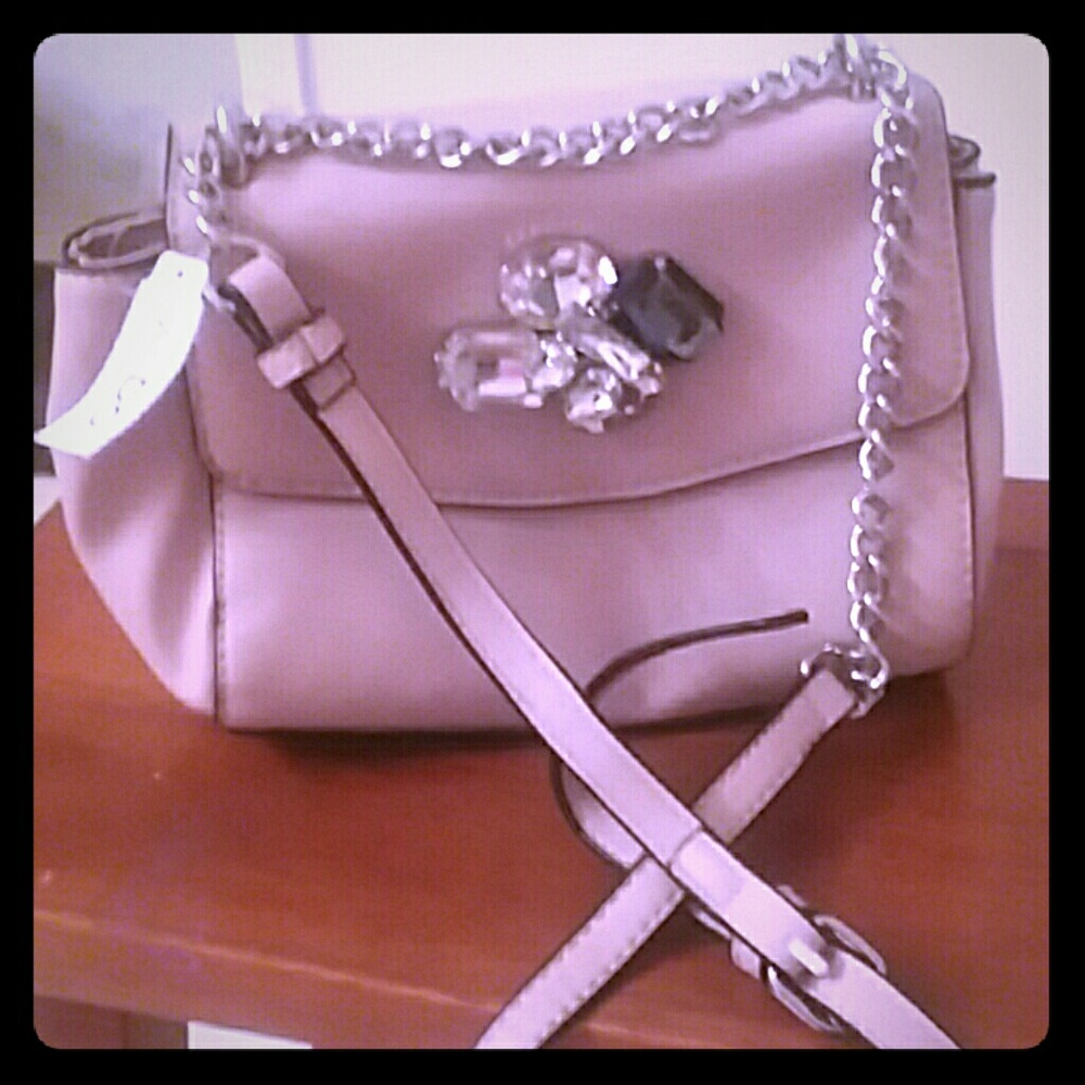 Aldo light pink small purse with gems